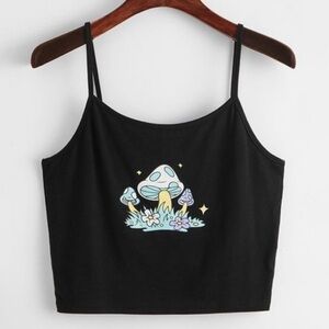 Black Graphic Cami Top